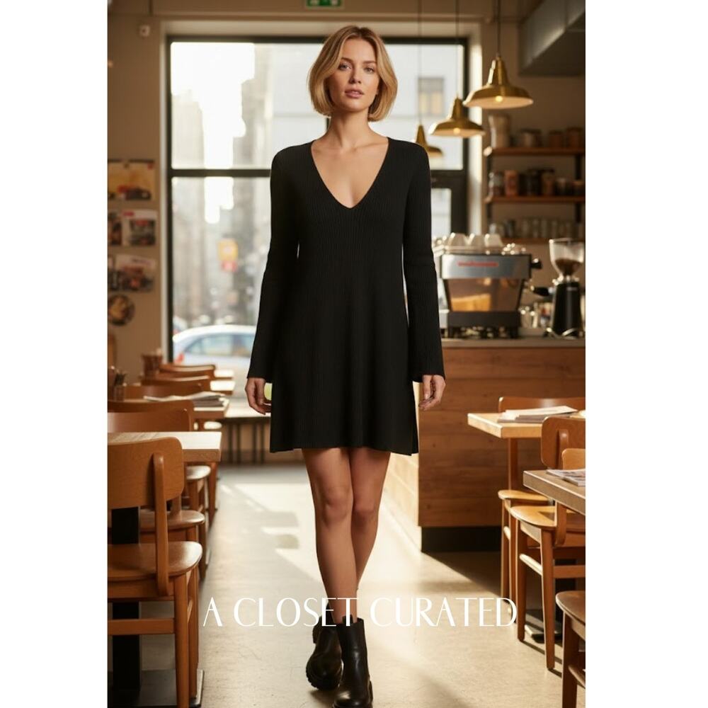 Helmut Lang Cashmere Tunic Mini Dress Small